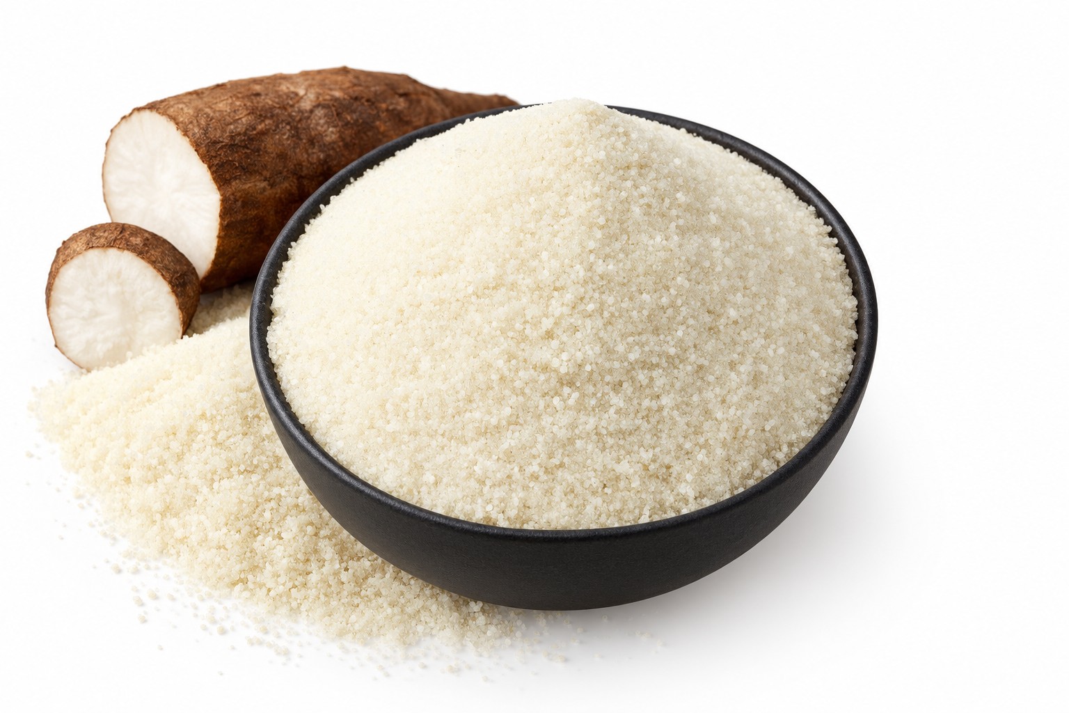 Premium white gari, mechanically sorted and moisture-filtered